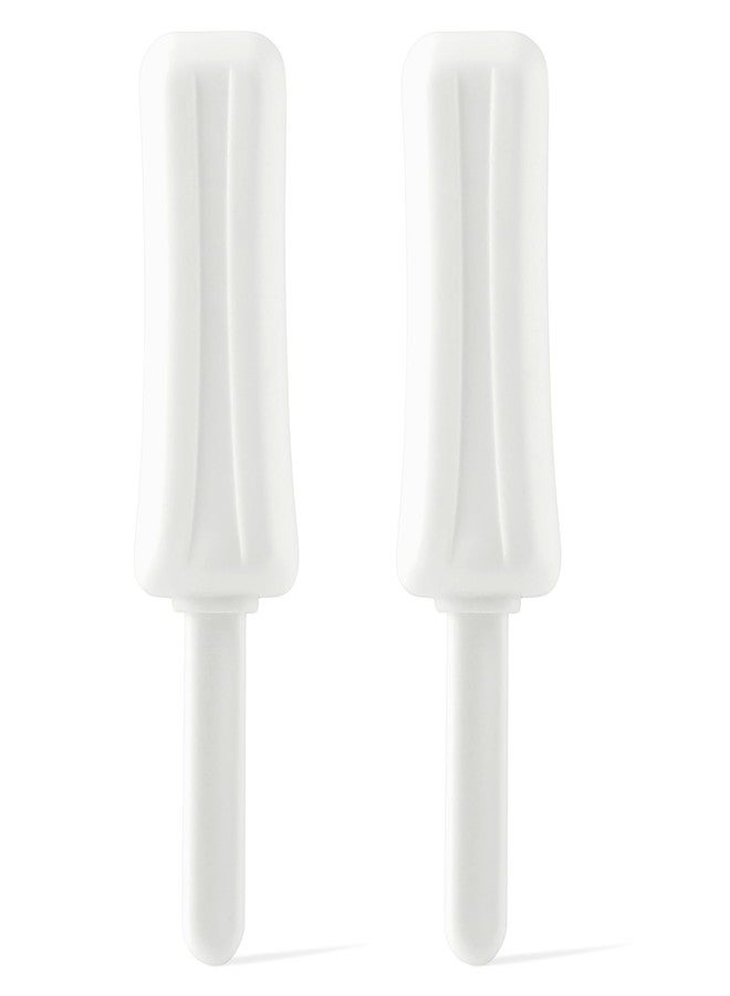 چاي ام يو حاملات صينية تقويم الأسنان من جامعة جيمس ماديسون، قطعتان من أدوات تقويم الأسنان بمقابض، قطعتان من السيليكون على شكل مصاصة، لون أبيض - Image 1